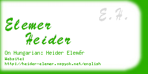 elemer heider business card
